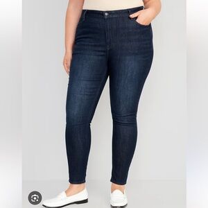 Old Navy Jeans Plus Size 22 Women's Dark Wash High Rise Super Skinny Stretch NWT